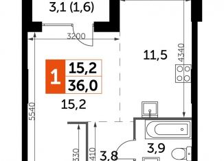 Продается квартира студия, 36 м2, Москва, станция Хорошёво, жилой комплекс Сидней Сити, к2