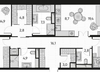 Продается 4-комнатная квартира, 112.7 м2, Москва, Полковая улица, 1с7, станция Савёловская