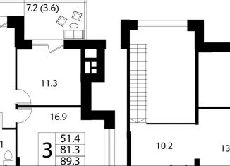 Продается 3-ком. квартира, 89.3 м2, село Павловская Слобода, Изумрудная улица, 7к1