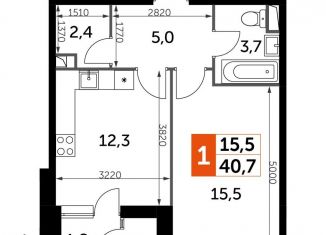 Продается 1-ком. квартира, 40.7 м2, Москва, метро Тушинская