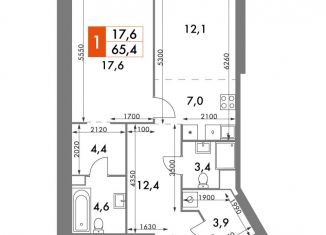 Продажа 1-комнатной квартиры, 65.4 м2, Москва, ЖК Архитектор, улица Академика Волгина, 2с3