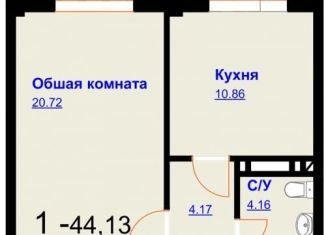 1-комнатная квартира на продажу, 45 м2, Махачкала, Шёлковая улица, 10А, Кировский район