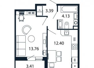 Продается 1-комнатная квартира, 33.4 м2, Санкт-Петербург, метро Комендантский проспект, Арцеуловская аллея, 9