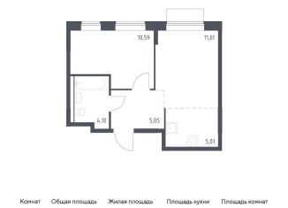 Продается 2-ком. квартира, 36.4 м2, Москва, жилой комплекс Квартал Домашний, 1, станция Курьяново