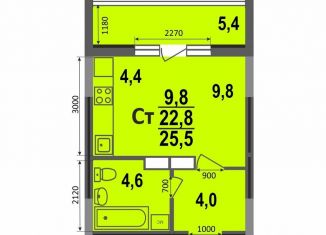 Продам квартиру студию, 25.5 м2, Владимир