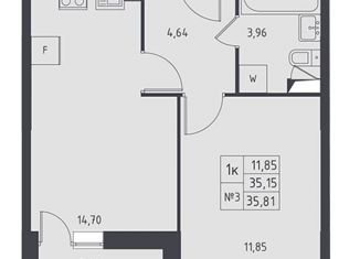 Продажа 1-комнатной квартиры, 33.8 м2, деревня Мисайлово, Молодёжный бульвар, 10