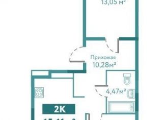 Продается 2-комнатная квартира, 65.6 м2, Тюмень, ЖК Акватория