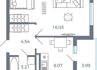 Продажа однокомнатной квартиры, 33.9 м2, Самарская область