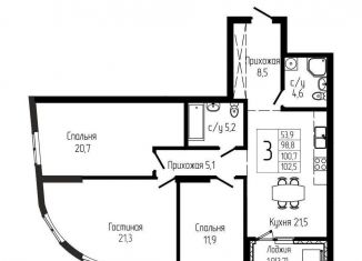 Продаю 3-ком. квартиру, 100.7 м2, Республика Башкортостан