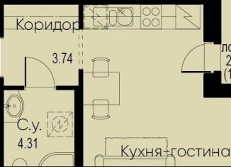 Квартира на продажу студия, 25.2 м2, Ленинградская область, Екатерининская улица, 23