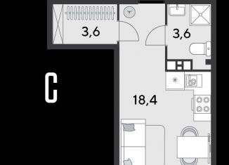 Продается квартира студия, 25.6 м2, Краснодар, улица Героя Пешкова, 14, Прикубанский округ