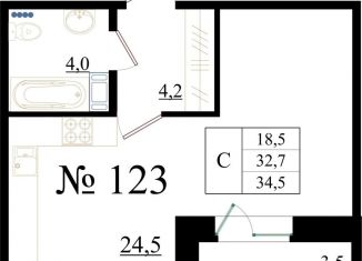 Продается квартира студия, 34.5 м2, Гатчина, Красносельское шоссе