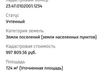 Земельный участок на продажу, 7.2 сот., станица Раевская, улица Гоголя, 77