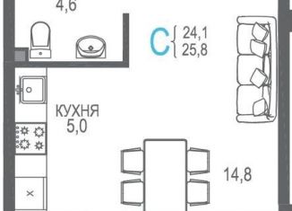 Продается квартира студия, 27.5 м2, Евпатория, проспект Ленина, 66Бк1