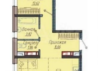 2-ком. квартира на продажу, 51.6 м2, Краснодар, ЖК Облака, улица имени Генерала Корнилова, 10