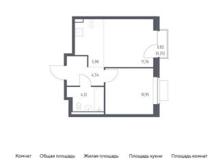 Однокомнатная квартира на продажу, 37.6 м2, Ленинский городской округ, жилой комплекс Новое Видное, 18.2