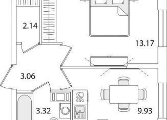 Продается однокомнатная квартира, 31.6 м2, Санкт-Петербург, метро Проспект Ветеранов, улица Тамбасова, 5Н