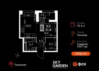 Продажа квартиры студии, 32.3 м2, Москва, Строительный проезд, 9с9