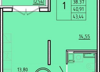 Продажа 1-ком. квартиры, 38.4 м2, посёлок Шушары