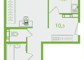 Продаю 2-ком. квартиру, 61.3 м2, Томск