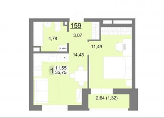 Продам 1-ком. квартиру, 35.8 м2, Екатеринбург, ЖК На Тенистой, Тенистая улица, 8с4