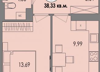 1-комнатная квартира на продажу, 38.3 м2, Карелия