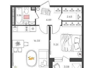 Продается 2-ком. квартира, 39.8 м2, Ульяновская область, микрорайон Новая Жизнь, 15