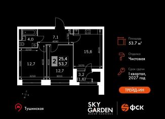 Продам 2-комнатную квартиру, 53.7 м2, Москва, метро Тушинская