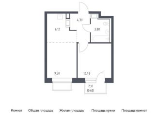 Продажа 1-ком. квартиры, 35 м2, посёлок Мирный, жилой комплекс Томилино Парк, к6.1, ЖК Томилино Парк