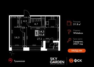 Продаю 2-ком. квартиру, 51.8 м2, Москва, метро Спартак