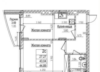 2-ком. квартира на продажу, 44.9 м2, Новосибирск, Заельцовский район, улица Дуси Ковальчук, 242