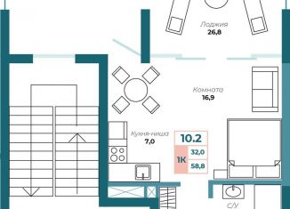 Продаю 1-ком. квартиру, 58.8 м2, Алушта, Набережная улица, 18