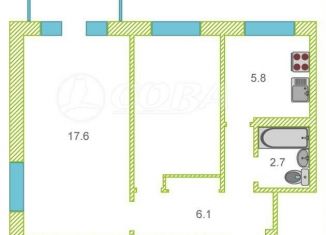 2-ком. квартира на продажу, 43 м2, Тюменская область, улица Пермякова, 18