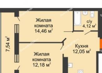 Продам 2-комнатную квартиру, 46.9 м2, Ростов-на-Дону, Кировский район, Ворошиловский проспект, 82/4