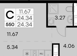 Продам квартиру студию, 24.3 м2, Санкт-Петербург, метро Нарвская, улица Шкапина, 15