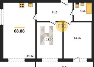 Продается 2-комнатная квартира, 68.9 м2, Новосибирская область, Октябрьская улица, 3