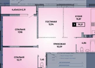 Продается 3-ком. квартира, 79 м2, Краснодарский край