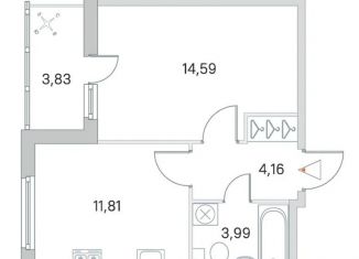 Однокомнатная квартира в аренду, 36 м2, Ленинградская область, Ясная улица, 20к2