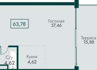 Продам двухкомнатную квартиру, 63.8 м2, Крым, улица Мухина, 17А