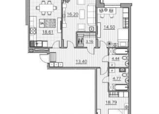 Продаю 3-ком. квартиру, 93.9 м2, Казань, ЖК Времена года