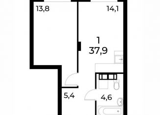 Продается однокомнатная квартира, 37.8 м2, Нижегородская область, улица Коперника