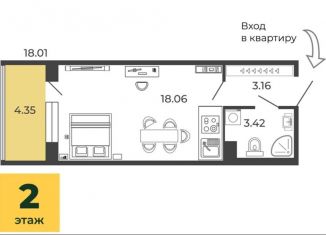 Продаю квартиру студию, 24.6 м2, Санкт-Петербург, проспект Будённого, 15, Красносельский район