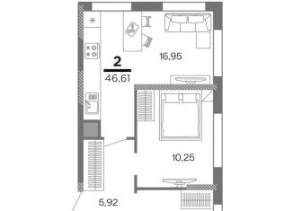 Продаю 2-ком. квартиру, 46.6 м2, Рязанская область