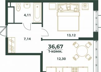 Продам 1-комнатную квартиру, 36.7 м2, Хабаровский край