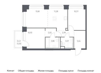 Продам двухкомнатную квартиру, 63.6 м2, Москва, ЗАО, жилой комплекс Нова, к2