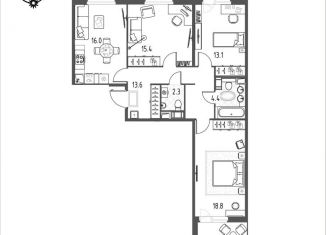 Продается трехкомнатная квартира, 86.7 м2, Омская область, микрорайон Зелёная Река, 11