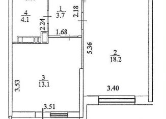 1-ком. квартира на продажу, 41.2 м2, Краснодар, улица имени Героя Георгия Бочарникова, 14, микрорайон Губернский