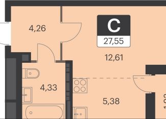 Продам квартиру студию, 27.6 м2, Свердловская область, улица Академика Ландау, 37