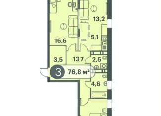 3-комнатная квартира на продажу, 76.8 м2, Красноярский край