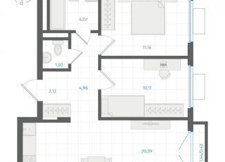 Продается 2-ком. квартира, 54.9 м2, Свердловская область